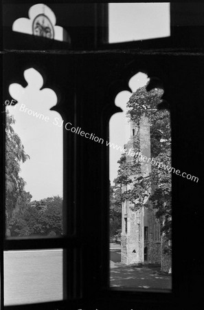 ABBEY ARCH THROUGH WINDOW OF BALLROOM FORMALLY THE DORMITORY